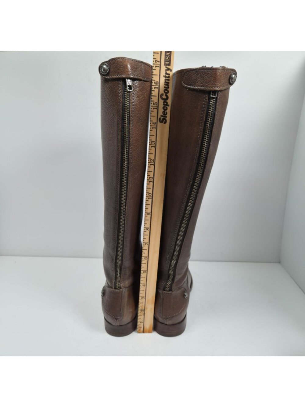FRYE Melissa Women's Brown Button Back-Zip Tall Riding Boots 9B - Picture 10 of 13